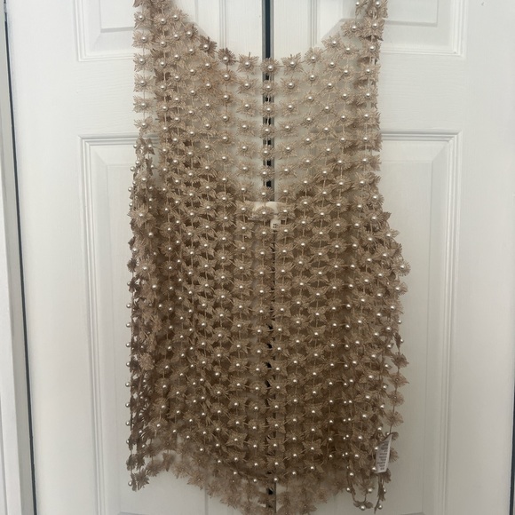 Anthropologie Gold Beaded Tunic Top/Vest - Picture 4 of 8